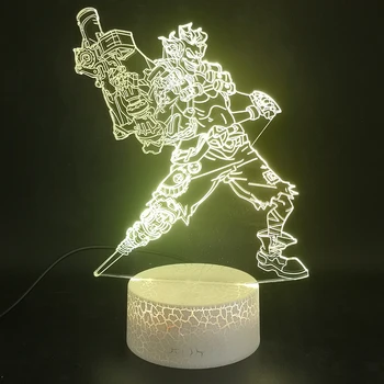 Igra Overwatch Hero Junkrat 3D-lampa šaren s daljinskim baterijskim napajanjem noćno svjetlo Dropshipping Led Night Light Lamp Figure