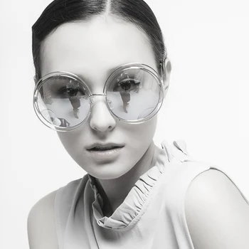 Berba prevelike okrugle sunčane naočale Žene rafting oko šuplja okvira brand dizajner moda кружащая žaba sunčane naočale UV400