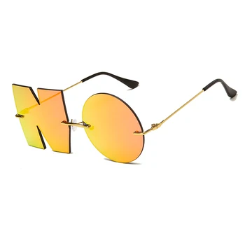 Moda sunčane naočale rimless luksuzni brand dizajner žene metal pismo nema sunčane naočale Dama trend sunčane naočale UV400 nijanse naočale