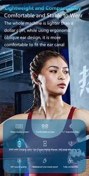 FDGAO TWS Bluetooth 5.1 slušalice su Bežične slušalice 9D Hifi stereo sportski vodootporni mini slušalice glazbene slušalice led zaslon
