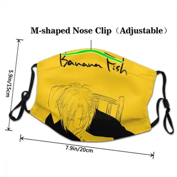 Unisex odrasla osoba anime banana ribe maska za lice protiv izmaglica prašina pepeo Ris manga zaštita respirator za višekratnu upotrebu usta-муфель