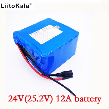 LiitoKala 24v 12ah 6S6P ionska baterija 25.2 V 12000mah Baterija li-ion za bicikl baterije 350w e bike motor 250w +2A