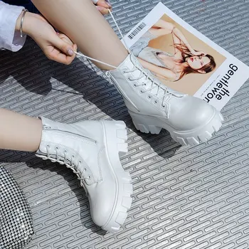 Ženske Čizme Na Debelom Potpetice Ženske Cipele Jesen 2020 Godine Nove Marke Dizajnerske Cipele Chelsea Ženske Cipele Na Platformu Lasdies Fashion