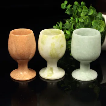 Prirodno bijelo žuto zeleni žad čašu za vino moda kineski stil Kup ručni rad obrt šalica šarm pokloni Novi W89
