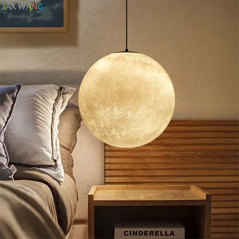 JW_Nordic Creative Moon Lamp Ball viseće svjetiljke smole lampe za restoran spavaće sobe dnevni boravak blagovaonica uređenje rasvjete
