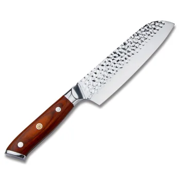 Keemake 7-inčni nož Сантоку njemački 1.4116 čelični čekić nož kuhinjski noževi boja drvenom drškom ljuto meso, voće rezač kuhara