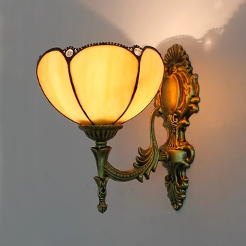 Umjetnost ručnog rada zidne svjetiljke šarene staklene nijanse metalne baze s E27 led svjetiljka za spavaće sobe pored dnevnog boravka i natkrivene bra