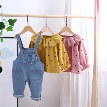 Nova демисезонная dječje pamučna odjeća Baby Girls Suit fot Hooded traper Bib Pants 2 kom./compl. Out Kid Fashion Odjeca sets