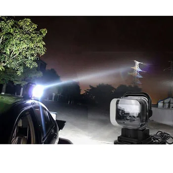 1pcs 12/24V 6000K 7inch Car Led Searchlight 60W Remote Control Marine LED Spot Light 4D Far for Hunting 4x4 Off Road,Truck