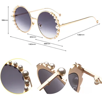 SHAUNA Mletačke Round Gradient Pearl ženske sunčane naočale marke naočale