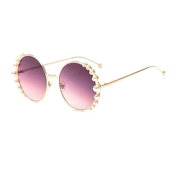 SHAUNA Mletačke Round Gradient Pearl ženske sunčane naočale marke naočale