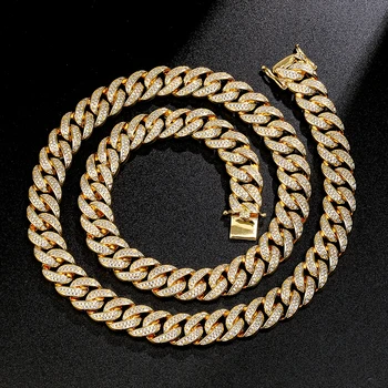 Hip-hop 13 mm zlato AAA CZ Bling Ledeni Out kubni cirkonij geometrijski kubanski Miami lanca ogrlice Za muškarce ogrlice nakit