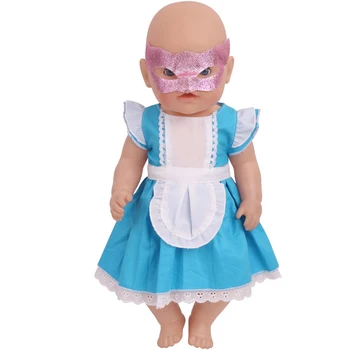 43 cm, baby lutke haljina novorođenče slatka plava suknja dječje igračke, odjeća odgovara američki 18 inča djevojke lutka f782
