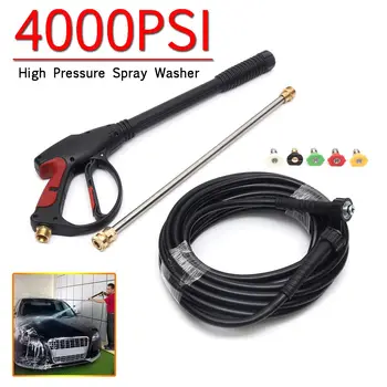 10шт 4000PSI High Pressure Power Car Washer Spray Gunss Water Washer 9m cijevi sa 5 prilozima za više od čistog zalijevanje vrta, travnjaka
