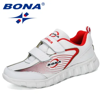 BONA 2019 New Designers Cow Split Mekane Sneakers Men Shoes Hook & Loop Outdoor Flats Shoes Man Casual Cipele Male Trendy