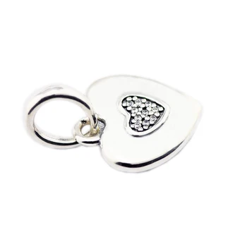 Srebrni nakit potpis Dangel Heart Charm Fit originalni narukvica i ogrlica perle za žene DIY Fashion Jewelry