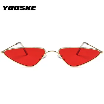 YOOSKE Cat Eye sunčane naočale za žene muškarci stare male metalne rimless crvene sunčane naočale ženske, muške marke dizajn retro naočale