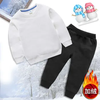 Zima Baby Boy sportski odijelo djevojka pamuk plus baršunasti odijelo casual moda hlače s dugim rukavima djeca od dva dijela dječje casual odjeća
