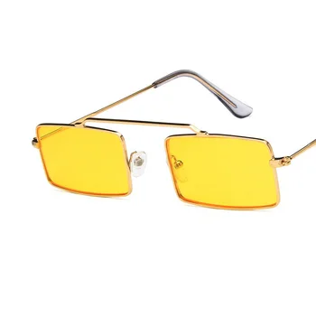 Vintage Rectangele Small sunčane naočale Žene klasicni brand metalni okvir muškarci i sunčane naočale, crvena crna, žuta leća za naočale za žene