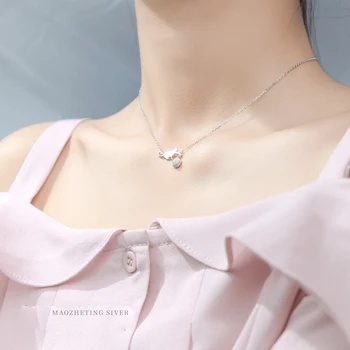 Korejski slatka mačka loptu Чокеры ogrlice za žene Djevojke stranka nakit darove 925 sterling srebra izjava ogrlica Bijoux