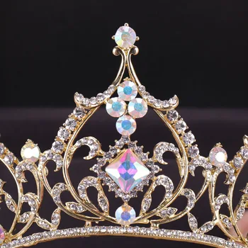 Berba zlatne kristalne perle tiaras gorski kristal Kraljica krunice frizura za vjenčanje nakit za kosu žene vjenčanje pribor za kosu vijenac LB