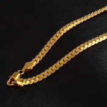 ZORCVENS nova moda muški nakit 5 mm širok zlato boje duge lanac Ogrlica za muškarce Veliko Besplatna dostava