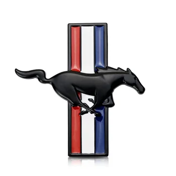 1 par Prosječna konja Mustang GT 3D metalni auto ikone simbol naljepnica tuning krila crna krom za Ford Mustang Decor pribor