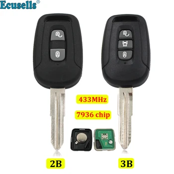 2 gumb 3 tipke za daljinsko privjesku 433 Mhz sa čipom ID46 PCF7936 za Chevrolet Captiva UNCUT CE0682