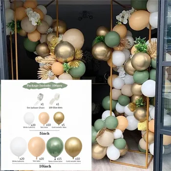 100pc baloni гирлянда kit zeleni balon luk krom metalik zlatna globusa Baby Shower Vjenčanje je Dan Rođenja ukras