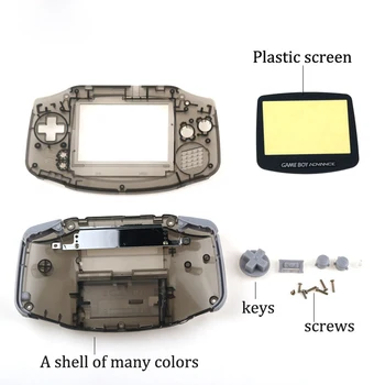 Komplet kućište shell cover case w / vodljivi gumena brtva gumb + zaslon objektiva zaštitnik za GameBoy Advance za GBA konzoli