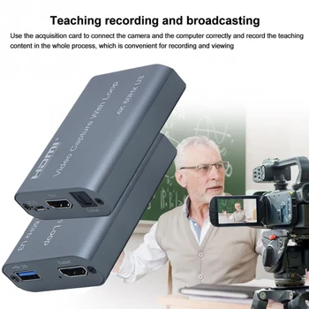 4K 60HZ USB 3.0 Loop Out Audio Video Capture Card 1080P 60fps HDMI Video Hvatač Box za PS4 Game Camera Recorder Live Streaming
