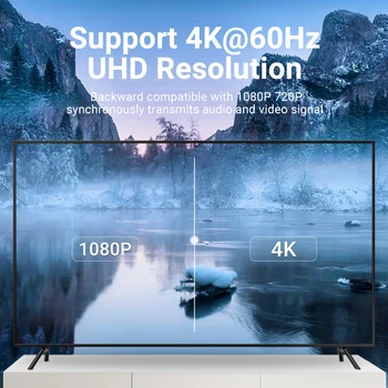 Vention USB C to HDMI Adapter Type C HDMI kabel 4K 2.0 pretvarač za MacBook Samsung S10/S9 Huawei P40 Xiaomi Type C to HDMI 1.4