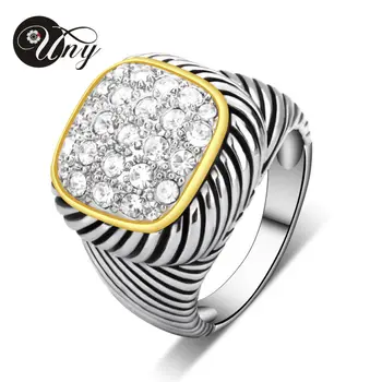 UNY Rings Pave stone Ring parica kabela žice dizajner modne marke David Rings ženski nakit Božićni poklon za Valentinovo Love Ring