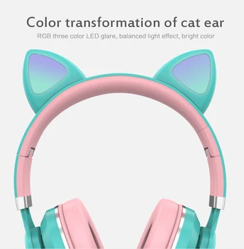 Najnovije led slušalice Mačka Ear slušalice Bluetooth 5.0 buke odrasli, djeca djevojka slušalica podržava TF kartice s mikrofonom дропшиппинг