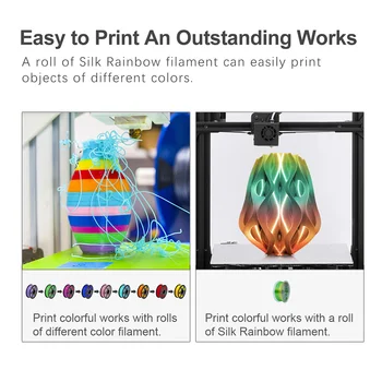 SUNLU 1.75 mm PLA SILK Rainbow color 3D printer Filament tangle free no bubble with Vakuum bag packing plastiku za 3d olovke