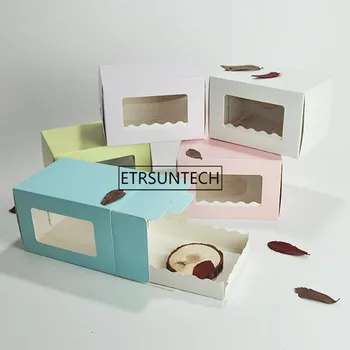 Kutija za tortu s prozora swiss roll cake boxes kraft paper baking packaging box wedding kids birthday party supplies