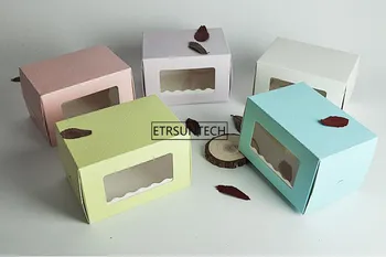 Kutija za tortu s prozora swiss roll cake boxes kraft paper baking packaging box wedding kids birthday party supplies