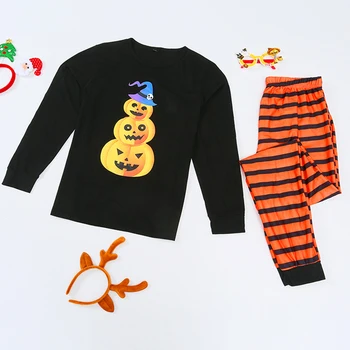 2020 obitelj Halloween pidžama skup bundeva ispis odrasle žene i djeca obitelj odgovarajuća odjeća za obitelj odjeća za spavanje 2 kom. kompleta top+hlače