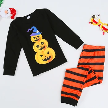 2020 obitelj Halloween pidžama skup bundeva ispis odrasle žene i djeca obitelj odgovarajuća odjeća za obitelj odjeća za spavanje 2 kom. kompleta top+hlače