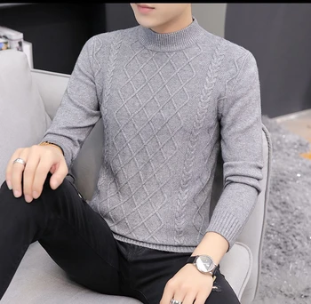 2020 muška Jesenski Водолазка pulover veste muški casual visok izrez dugi rukav veste jednobojnu Slim Fit pulover M-3XL