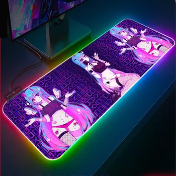 Moneko Anime Game Mouse Pad RGB Mini Laptop Keyboard Pad Lock Table Pad LED Color Light Mouse Pad XXL Gamer igre pribor