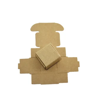 50шт mini Kraft papir kutija stranka poklon naušnice, prsten ukras paket male kartonske kutije maloprodajna sklopivi smeđe kartonske kutije