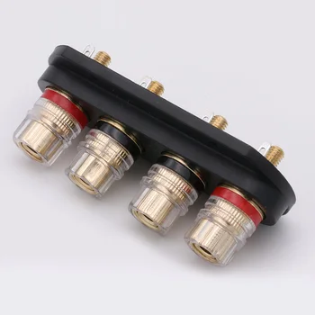 8set R Connector Brass Binding Post Speaker stage amplifier Output четырехпозиционный клеммный zvučnik pribor montažna ploča