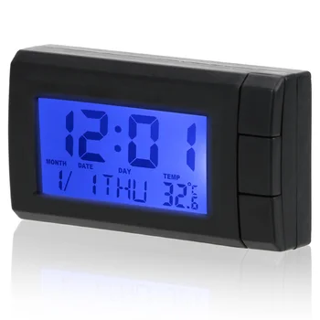 LEEPEE 2 in 1 Car LCD Digital Display Clock & Temperature Blue Backlight Auto Watch termometar auto ukras elektronski sat