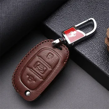 KUKAKEY torbica za ključeve vozila od prave kože torbica za Hyundai Solaris ix35 ix45 Series 2 Verna Mistra s prstenom za ključeve Horse Key Chain
