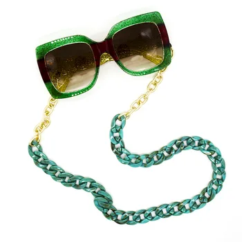 INS stil naočale lanac trake plaža cool fluorescentno zeleno voće debeli lanac za naočale, kablovi hip-hop i sunčane naočale, pribor