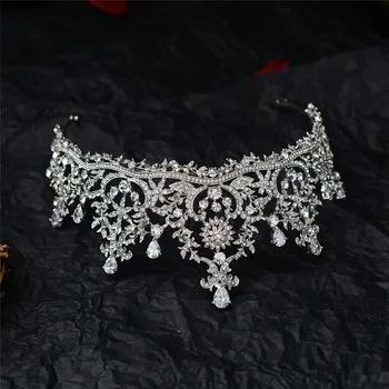 CC vjenčanje Crown tijara Hairband nakit, pribor za kosu za mladu šlem stranke Bijoux velike krune prekrasan nakit poklon HG1272