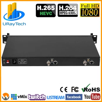 1U rack 2 kanala HD-SDI IP Video Encoder HD SDI 3G To RTSP RTMP HLS RTMPS UDP ONVIF H. H. 264 265 Encoder odašiljač
