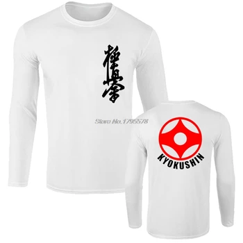 Muške Pamučne Majice Dugih Rukava Homme Tees Kyokushin Karate Masutatsu Oyama Karate Japan T-Shirt Tee Print TShirt Majice Vanjska Odjeća