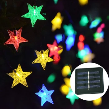 30/50/100/200 led sunčeva svjetlost vodootporan Star shape LED String svjetla vanjski odmor Božićni domjenak za vjenčanje nakit svjetla